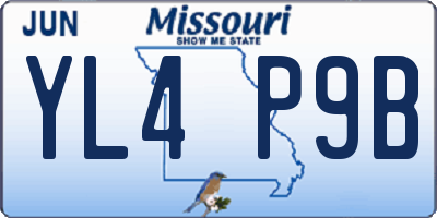 MO license plate YL4P9B