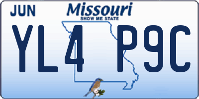 MO license plate YL4P9C