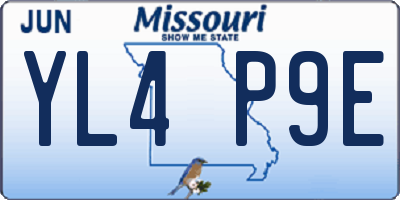 MO license plate YL4P9E