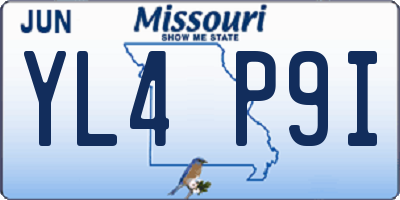 MO license plate YL4P9I