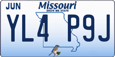 MO license plate YL4P9J
