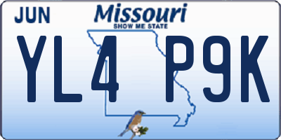 MO license plate YL4P9K