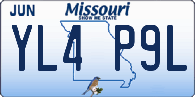 MO license plate YL4P9L
