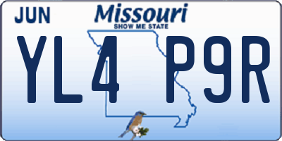 MO license plate YL4P9R