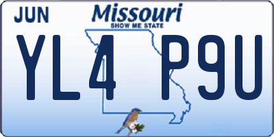 MO license plate YL4P9U