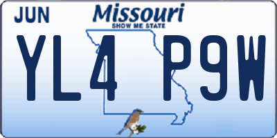 MO license plate YL4P9W