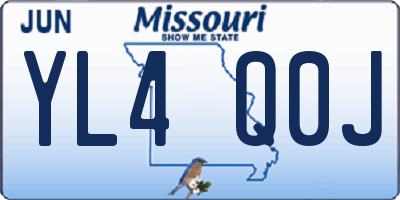 MO license plate YL4Q0J