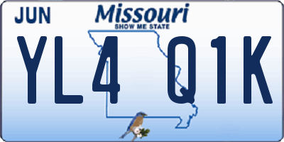 MO license plate YL4Q1K