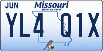 MO license plate YL4Q1X