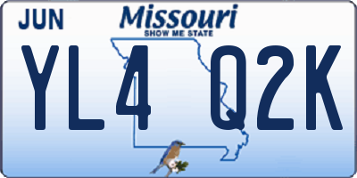 MO license plate YL4Q2K