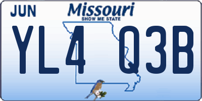 MO license plate YL4Q3B