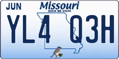 MO license plate YL4Q3H
