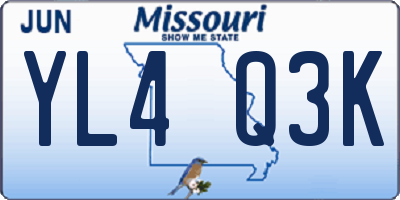 MO license plate YL4Q3K