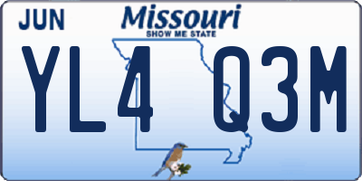 MO license plate YL4Q3M
