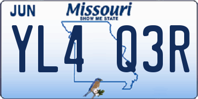 MO license plate YL4Q3R