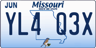 MO license plate YL4Q3X
