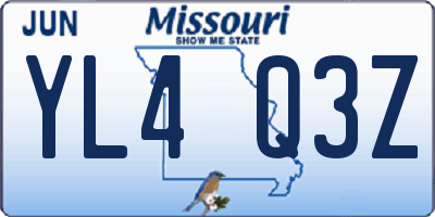MO license plate YL4Q3Z