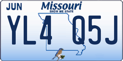 MO license plate YL4Q5J