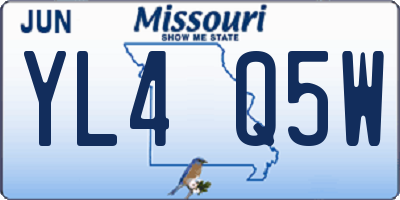 MO license plate YL4Q5W