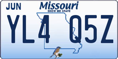 MO license plate YL4Q5Z
