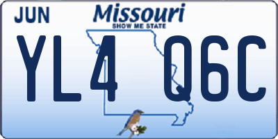 MO license plate YL4Q6C