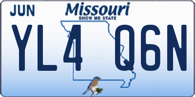 MO license plate YL4Q6N