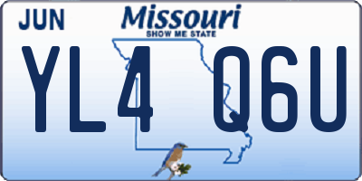 MO license plate YL4Q6U