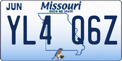 MO license plate YL4Q6Z
