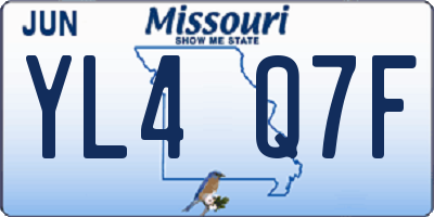 MO license plate YL4Q7F