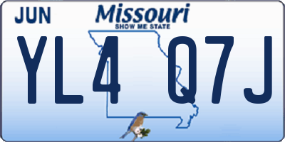 MO license plate YL4Q7J