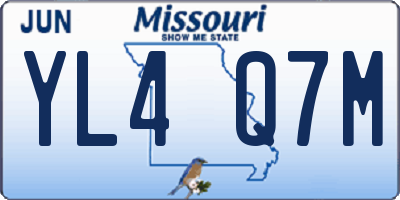 MO license plate YL4Q7M