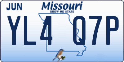 MO license plate YL4Q7P