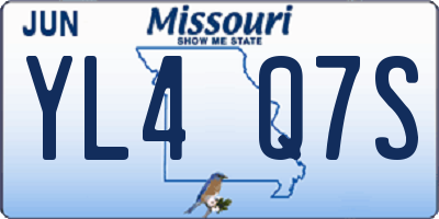 MO license plate YL4Q7S