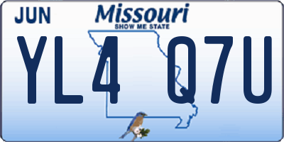 MO license plate YL4Q7U