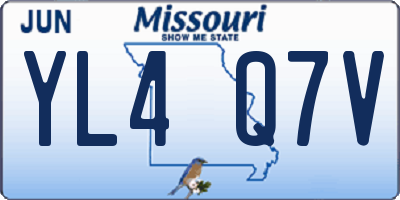 MO license plate YL4Q7V