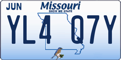 MO license plate YL4Q7Y