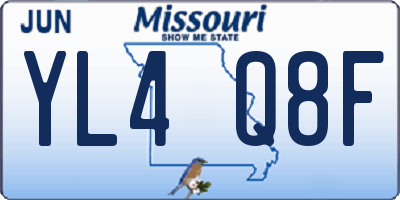 MO license plate YL4Q8F
