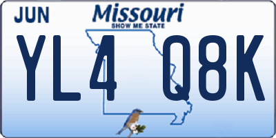 MO license plate YL4Q8K