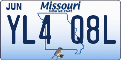 MO license plate YL4Q8L