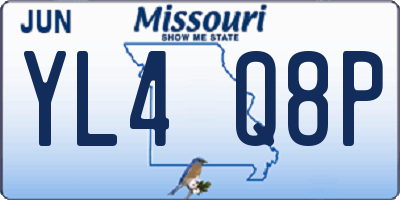 MO license plate YL4Q8P