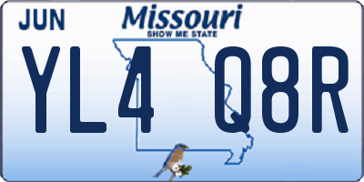 MO license plate YL4Q8R