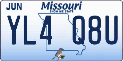 MO license plate YL4Q8U