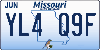 MO license plate YL4Q9F