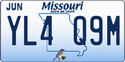 MO license plate YL4Q9M