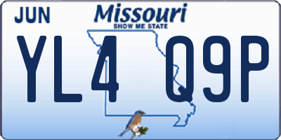 MO license plate YL4Q9P