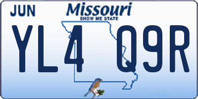 MO license plate YL4Q9R