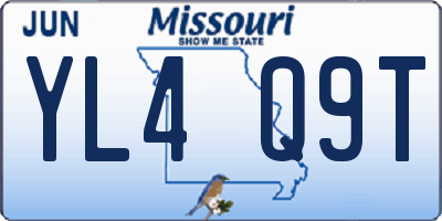 MO license plate YL4Q9T