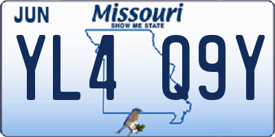 MO license plate YL4Q9Y