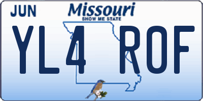 MO license plate YL4R0F