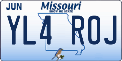 MO license plate YL4R0J